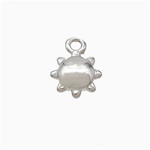 Copper Sun Pendant Platinum Plated, approx 7.5mm