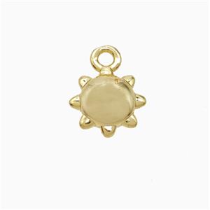 Copper Sun Pendant Gold Plated, approx 7.5mm