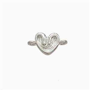 Copper Heart Connector Platinum Plated, approx 6-7mm