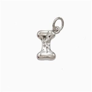 Copper Dumbbell Pendant Sports Platinum Plated, approx 6-10mm