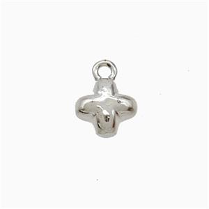 Copper Cross Pendant Platinum Plated, approx 7mm
