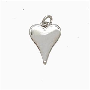 Copper Heart Pendant Platinum Plated, approx 10-12mm