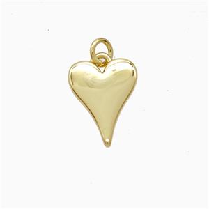 Copper Heart Pendant Gold Plated, approx 10-12mm