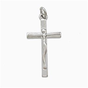 Copper Crucifix Cross Pendant Platinum Plated, approx 11-20mm