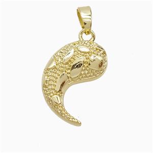 Copper Fish Pendant Mosaic Gold Plated, approx 13-18mm