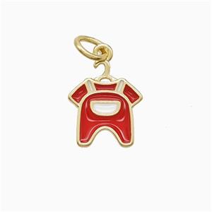 Enamel Copper Pendant, Gold Plated, approx 10-12mm