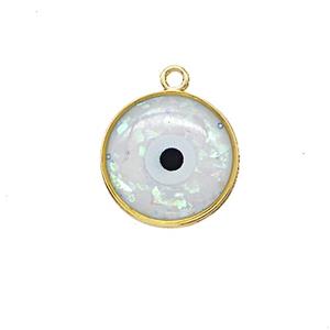 Copper Circle Pendant Pave Resin Gold Plated, approx 14.5mm