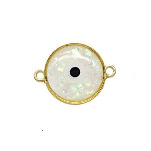 Copper Circle Connector Pave Resin Gold Plated, approx 14.5mm