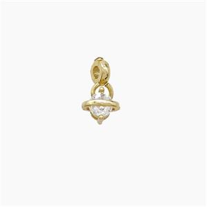 Copper Planet Pendant Pave Zirconia Gold Plated, approx 5mm