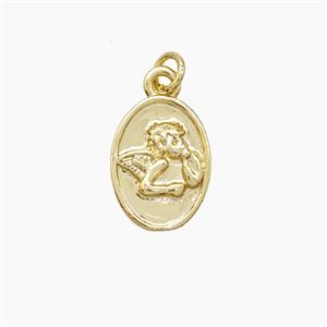 Copper Angel Pendant Gold Plated, approx 9-13mm