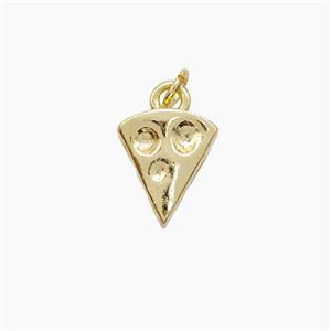 Pizza Charms Copper Pendant Gold Plated, approx 9-10mm