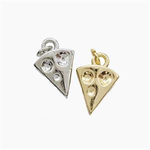Pizza Charms Copper Pendant Mixed, approx 9-10mm