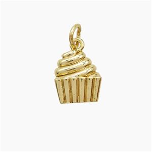Copper Cake Pendant Gold Plated, approx 9-11.5mm
