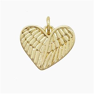 Copper Heart Pendant Angel Wings Gold Plated, approx 13-16mm
