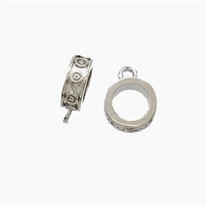 Copper Bail Platinum Plated, approx 8mm, 5mm hole
