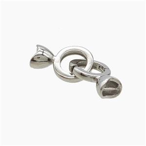 Copper Cordend Clasp Platinum Plated, approx 9-25mm