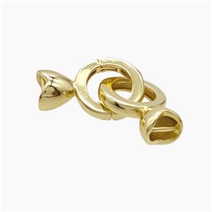 Copper Cordend Clasp Gold Plated, approx 9-25mm