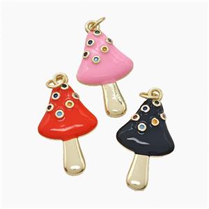 Enamel Copper Pendant, Gold Plated, approx 15-24mm