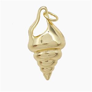Copper Conch Shell Pendant Gold Plated, approx 12-23mm