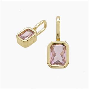 Copper Pendant Pave Zircon, Gold Plated, approx 8-19mm