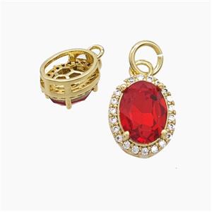 Copper Pendant Pave Zircon, Gold Plated, approx 8.5-10.5mm