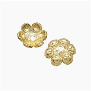 Copper Beadcaps Gold Plated, approx 11.5mm
