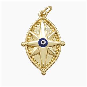 Copper Northstar Pendant Eye Gold Plated, approx 16-21mm
