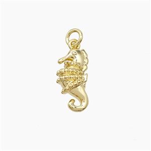 Copper Seahorse Pendant Gold Plated, approx 6.5-13mm
