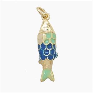 Copper Fish Pendant Enamel Gold Plated, approx 6-20mm