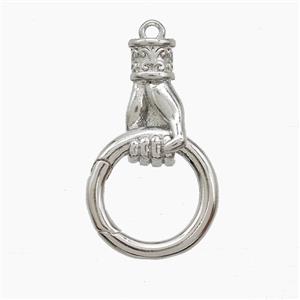 Copper Carabiner Clasp With Hand Platinum Plated, approx 16-30mm