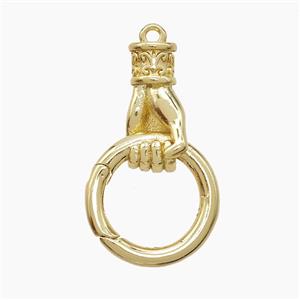 Copper Carabiner Clasp With Hand Gold Plated, approx 16-30mm
