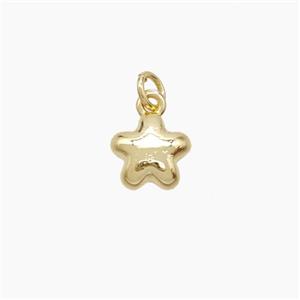 Copper Star Pendant Gold Plated, approx 8mm