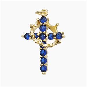 Copper Pendant Pave Zircon, Gold Plated, approx 14mm, 18-25mm