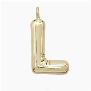 Copper Letter-L Pendant Gold Plated, approx 16-20mm