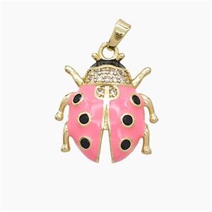 Copper Pendant Pave Zircon, Gold Plated, approx 18-20mm