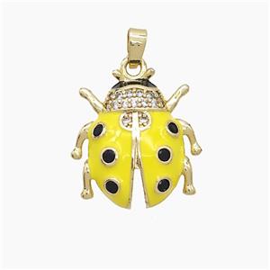 Copper Pendant Pave Zircon, Gold Plated, approx 18-20mm