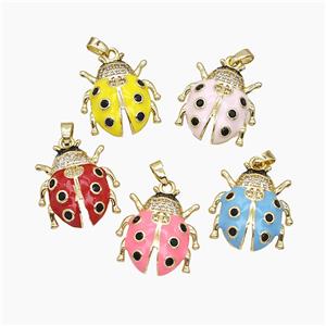 Copper Pendant Pave Zircon, Gold Plated, approx 18-20mm