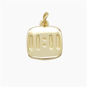 Copper Number Pendant Double Eleven 11 Gold Plated, approx 13mm