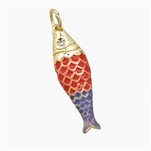 Copper Fish Pendant Painted Gold Plated, approx 7-25mm