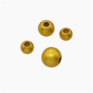 Zinc Alloy Round Beads Corrugated Gold Plated, approx 6mm