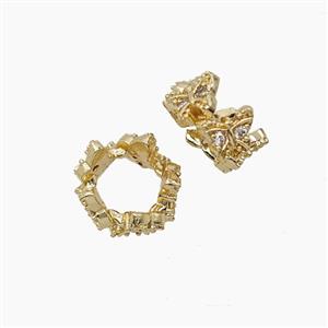 Copper Butterfly Beads Pave Zirconia Gold Plated, approx 9.5mm