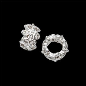 Copper Bead Pave Zircon, Gold Plated, approx 9mm