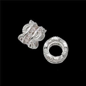 Copper Bead Pave Zircon, Gold Plated, approx 8mm