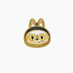 Copper Rabbit Beads Enamel Gold Plated, approx 10-12mm