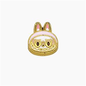 Copper Rabbit Beads Enamel Gold Plated, approx 10-12mm