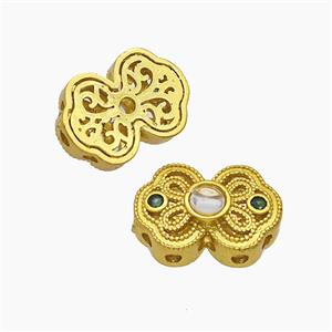 Copper Bead Pave Zircon, Silver Plated, approx 12-17mm
