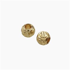 Copper Round Beads Gold Plated, approx 5mm