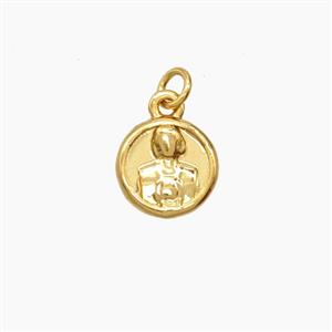 Copper Pendant, Gold Plated, approx 8mm