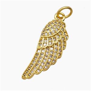 Copper Pendant Pave Zircon, Gold Plated, approx 8.5-20mm