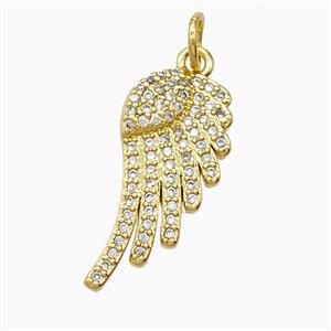 Copper Pendant Pave Zircon, Gold Plated, approx 9-20mm